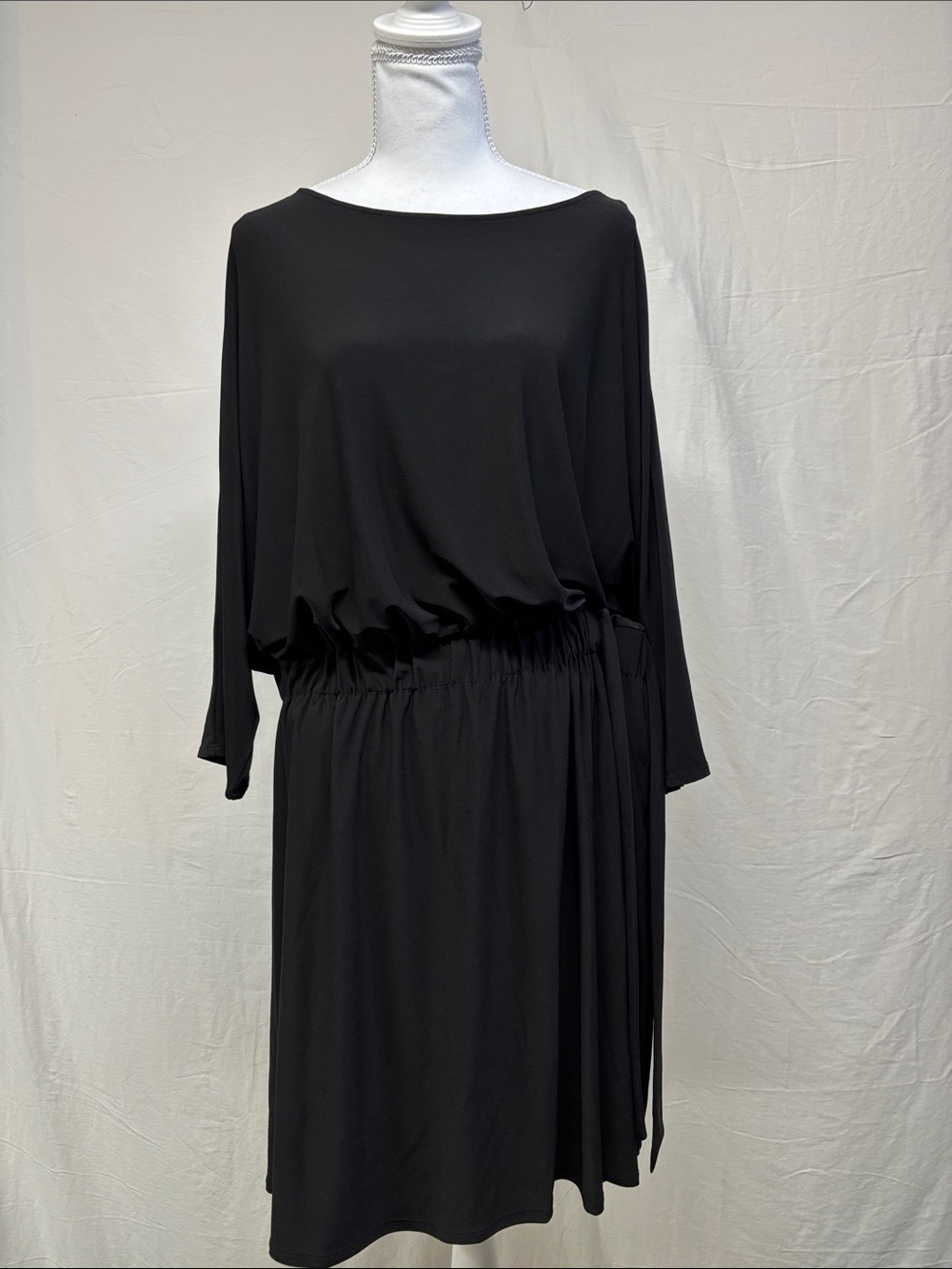 Reitmans Black Midi Dress with Elastic Waist